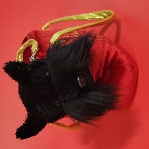 Aurora Fancy Pals, Toy Adorable Little Black Terrier in Red Purse, Removable